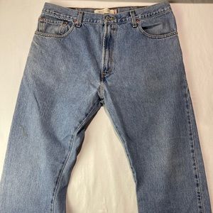Levi's 517 Denim Jeans Zip Fly Men’s Size 38x34 Fits 36x34 Bootcut Worn Flaws.
